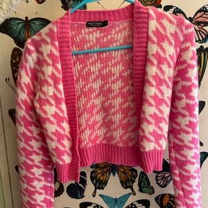 NastyGal Crop Pink Cardigan